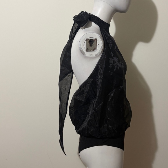 Thirty Thirty Elegant Black Halter Bodysuit Size L - Picture 3 of 8